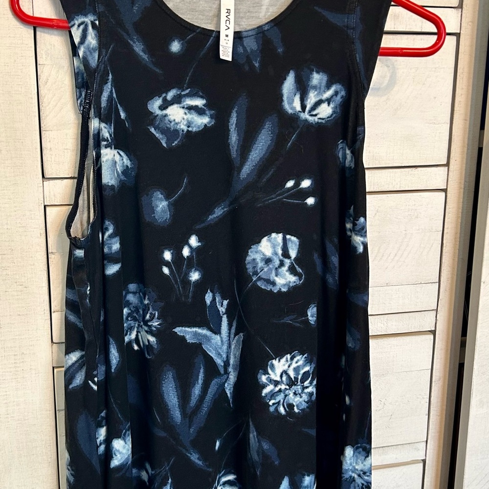 RVCA Black and Blue Patterned Dress